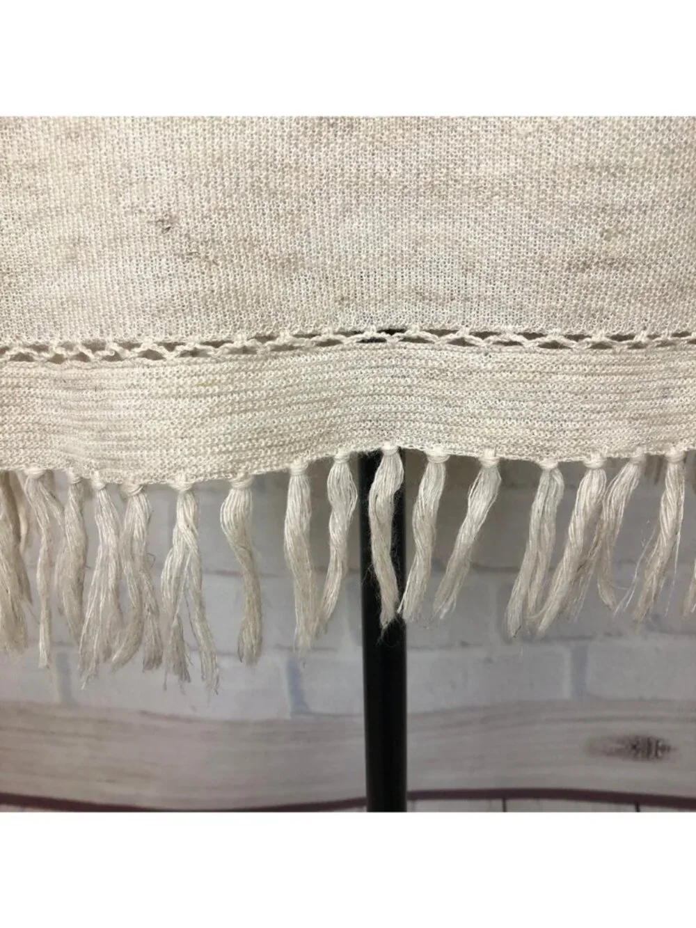 Joie Annalie Linen Blend Fringe Sweater Size XS Beige